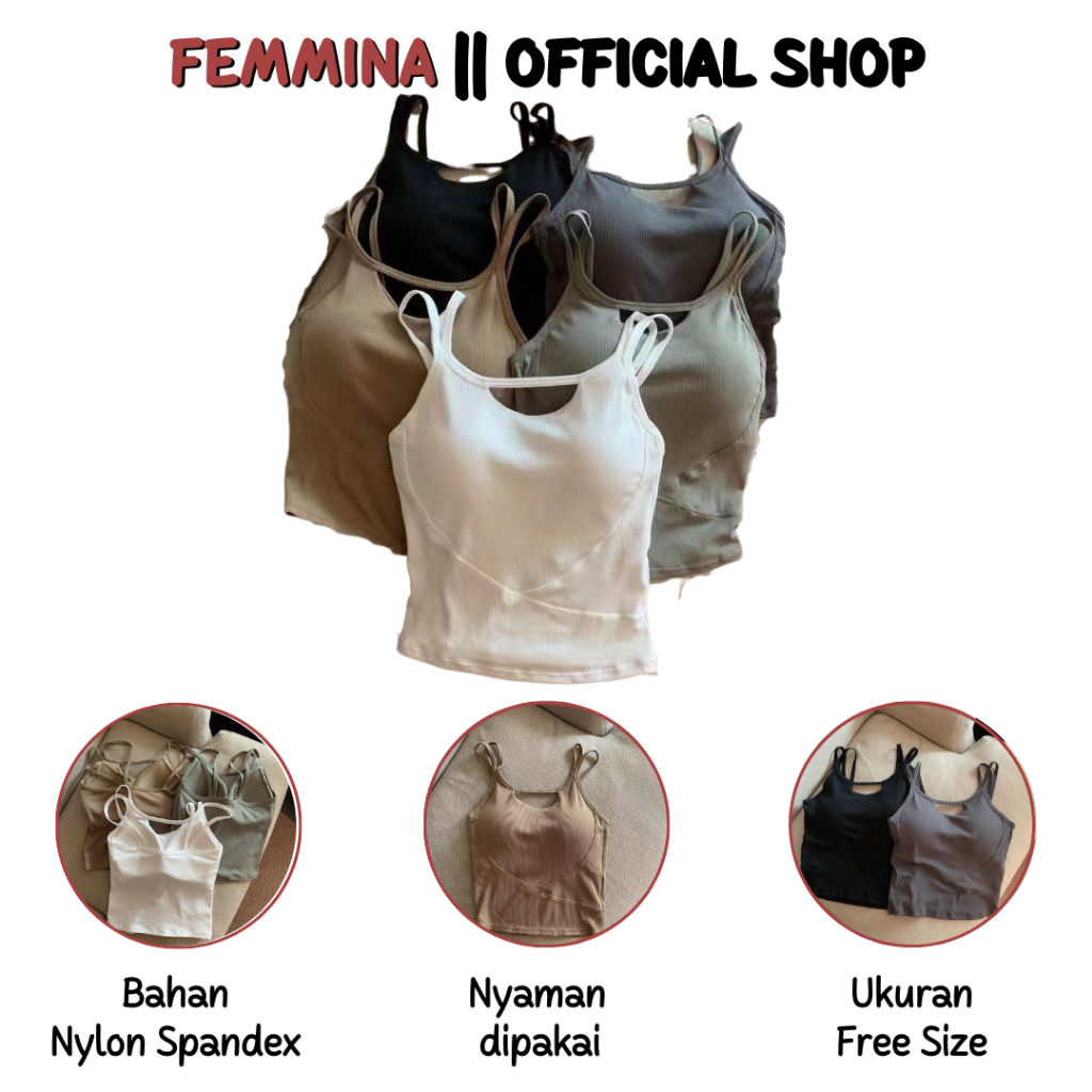 Femmina BR1398 Tanktop Wanita Fashion Modern Korean Style Tanktop Multifungsi Sexy Lingerie Wanita