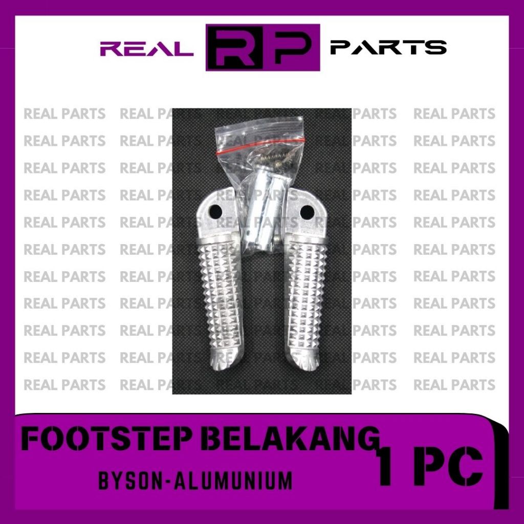 REAL-PARTS/FOOTSTEP-BELAKANG-ALUMINIUM/STEP/INJAKAN/PIJAKAN/KAKI/MOTOR/YAMAHA/BYSON/ALUMUNIUM/GRADE-
