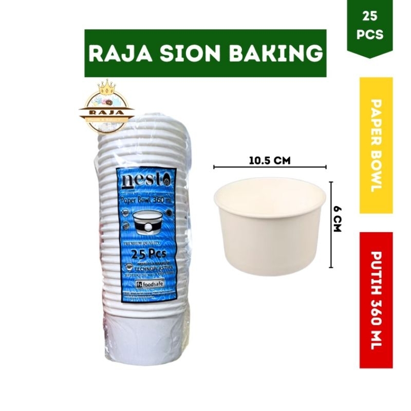 Paper Bowl / Mangkok Kertas 360ML NESTO (TANPA TUTUP)