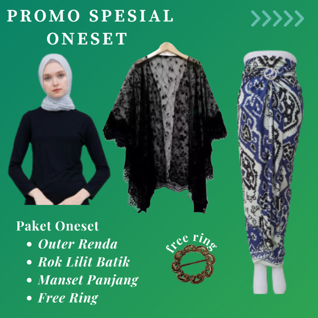 Promo Spesial Oneset kebaya brukat setelan kebaya batik outfit kondangan wisuda Set Kebaya Modern Ke