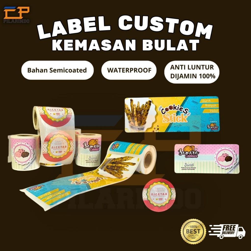 

Cetak Stiker Label Bulat Makanan Custom / Label Kemasan + Cutting Label Kemasan Botol Minuman Toples Kue