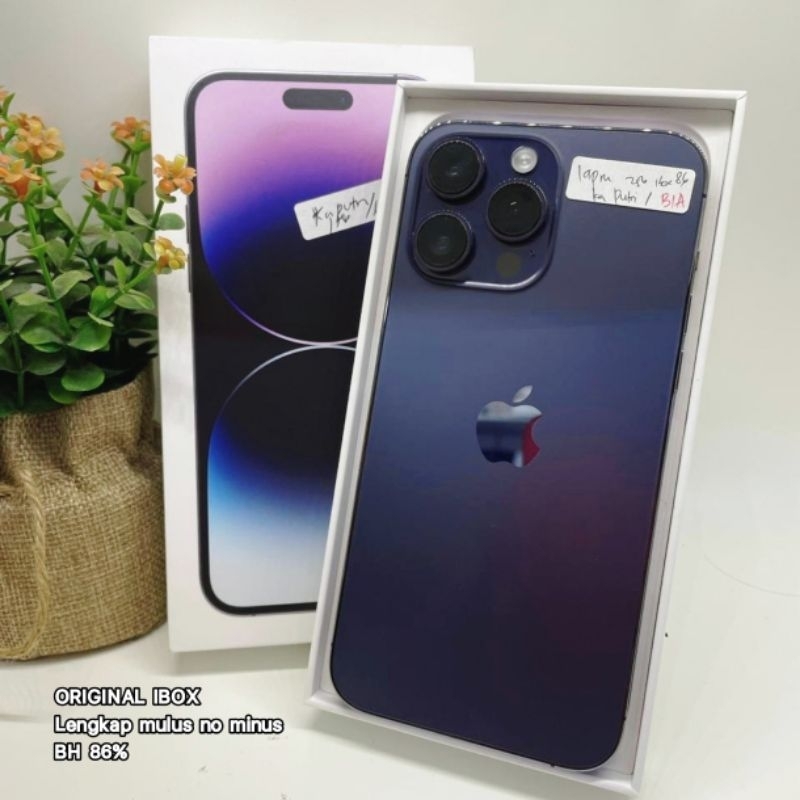 Iphone 14 ProMax 256GB 2nd iBox BH 86% Lengkap mulus original