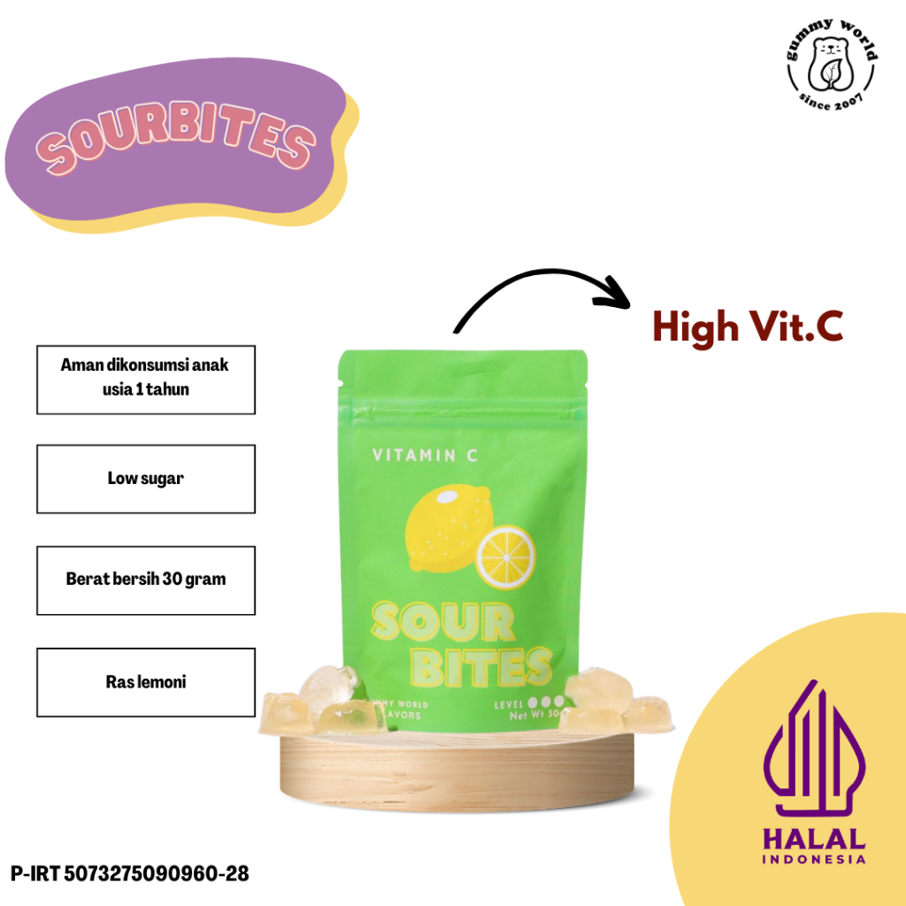 

Vitamin Gummy Sour Bites (Sour Lemon)