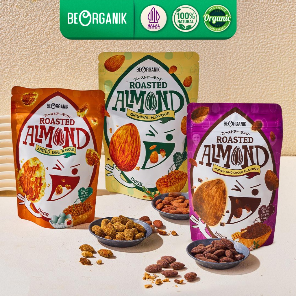 

Beorganik Roasted Almond Coating 150gr - Almond Panggang Coated All Flavour