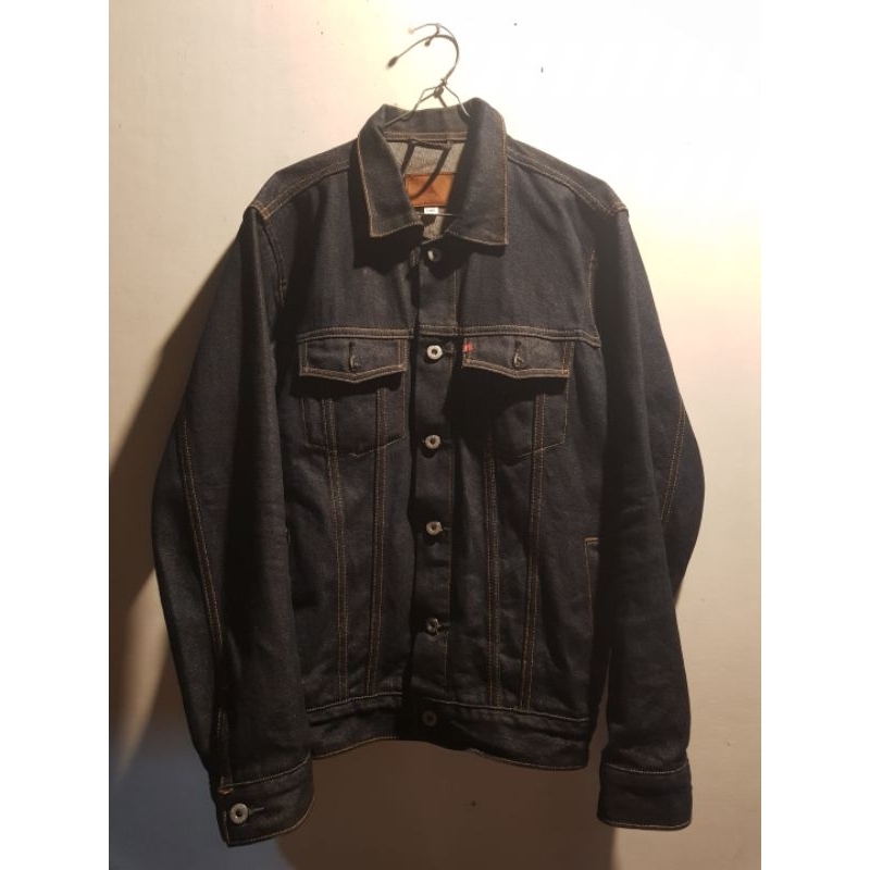 jacket raw denim salomon by aye&co 14oz type 3 blue indigo size xl