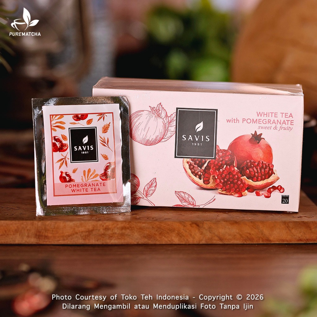 

Savis Tea - White Tea & Pomegranate Box isi 20tb Tea Blend Premium Sweet & Fruity Teh Putih Delima