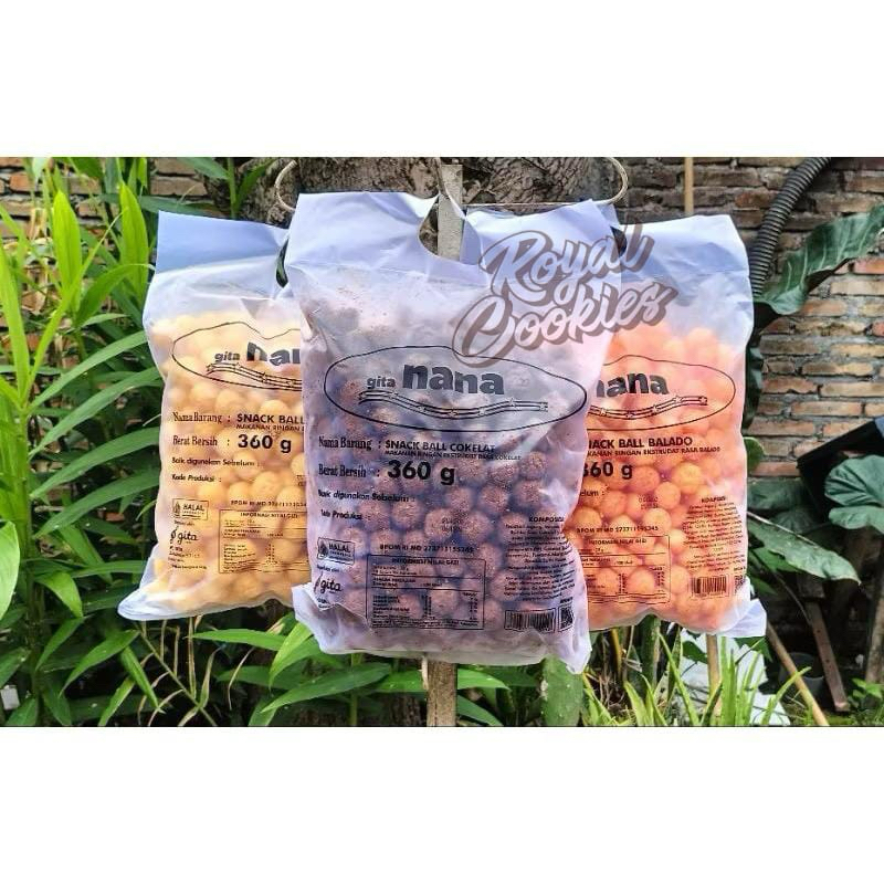 

NANA GITA SNACK 360 gram PER BALL snack ball snack stik camilan ringan renyah kiloan