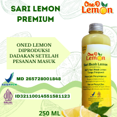 

OneD Sari Lemon 250ML 100% Jus Lemon Asli Dijamin Fresh Diperas Dadakan Setelah Pesanan Masuk