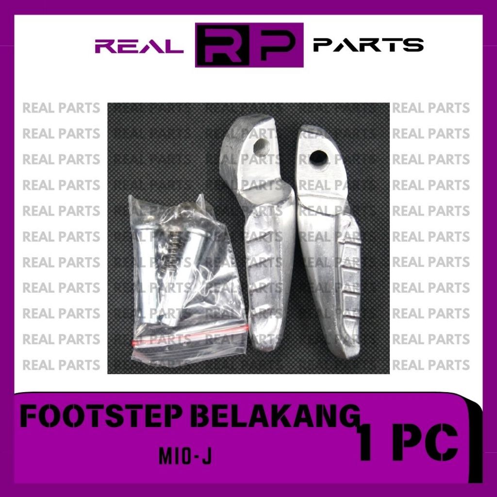 REAL-PARTS/FOOTSTEP-BELAKANG-ALUMINIUM/STEP/INJAKAN/PIJAKAN/KAKI/MOTOR/YAMAHA-MIO-J/(GRADE-ORI)
