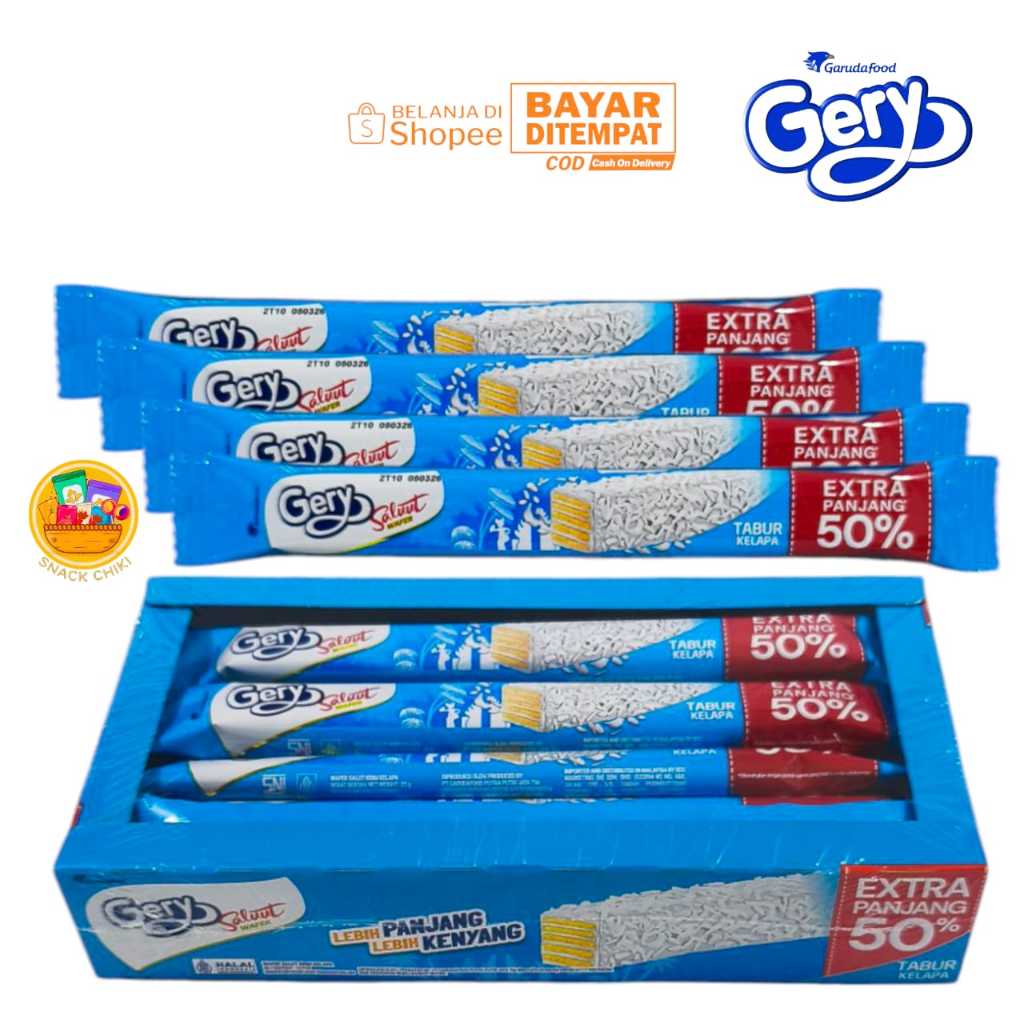 

GERYY SALUUT WAFER DENGAN RASA TABUR KELAPA 1 BOX 12 PCS