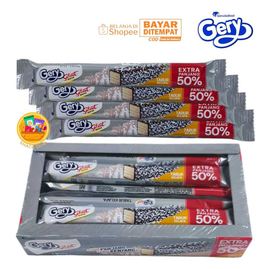 

GERRY SALUUT WAFER COKLAT TABUR KELAPA 1 BOX 12 PCS