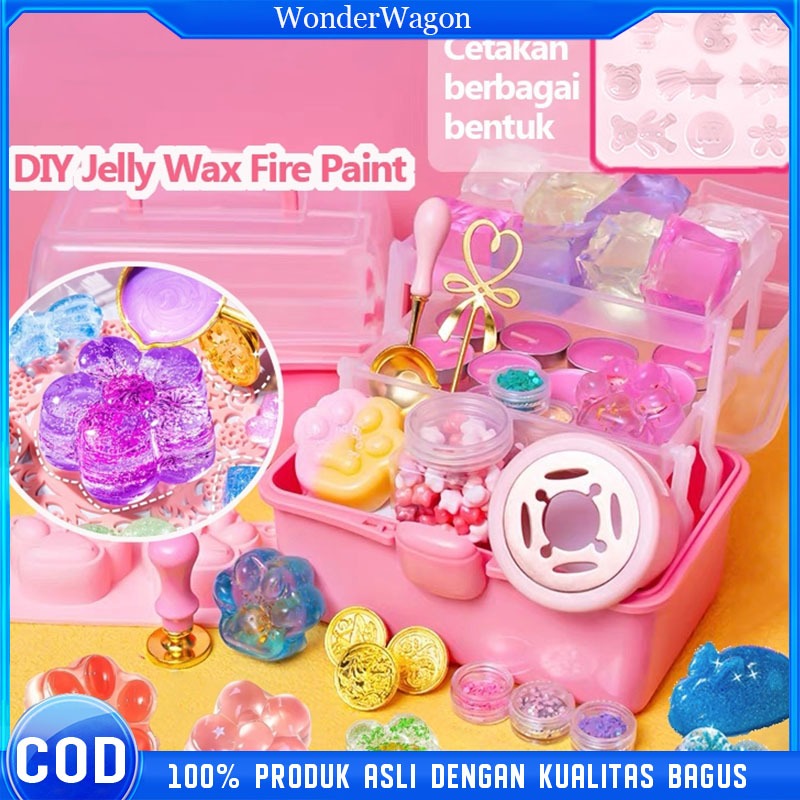 

COD DIY Mainan Dekompresi Anak-anak Kerajinan Tangan 3D Segel Segel Amplop DIY Jelly Wax Fire Paint Sealing Wax Set Guka Mengadon Lilin Jelly