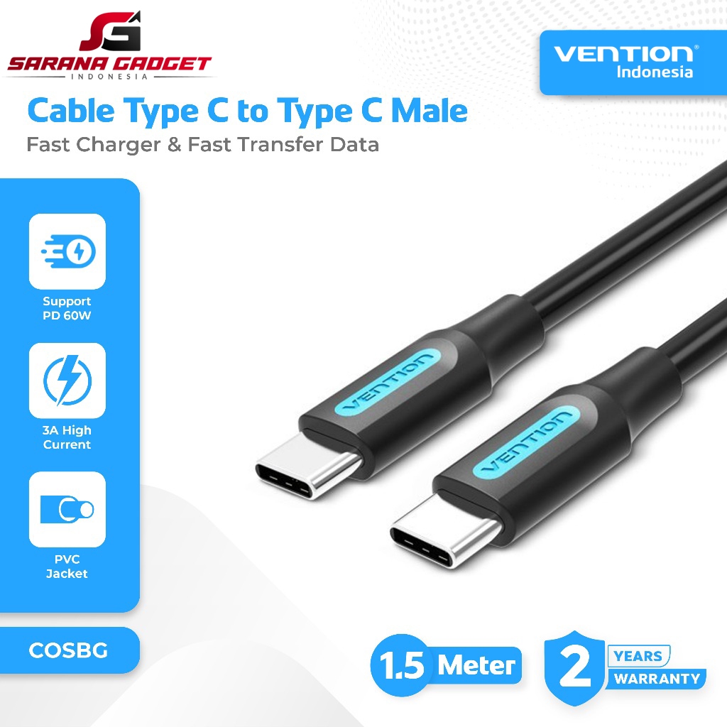 VENTION CORBD Kabel Data USB 2.0 to Type C Fast Charging 5A Fast Charging Support SPC Qualcomm QC 50