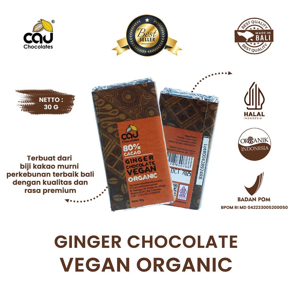 

CAU CHOCOLATES - Cokelat Vegan Organik / Organic Vegan Chocolate 30 gr