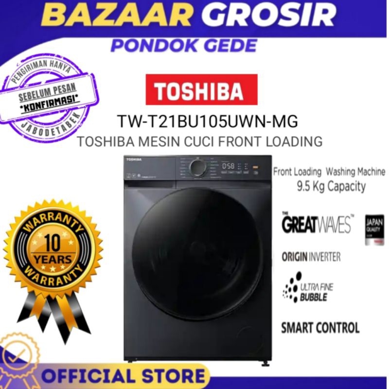 MESIN CUCI FRONT LOADING TOSHIBA TW-BH95S2N TWBH95S2N 8.5 KG