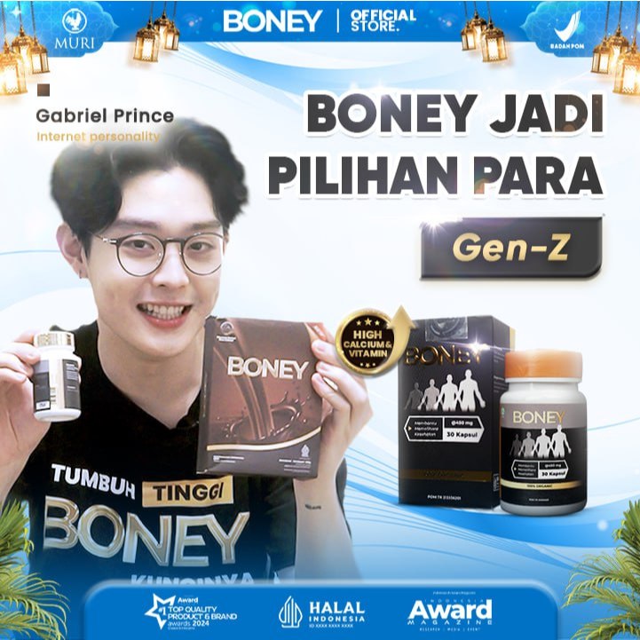 Bundling Boney & Susu Boney - Kapsul & Susu Peninggi Badan Herbal Suplemen Tinggi Badan