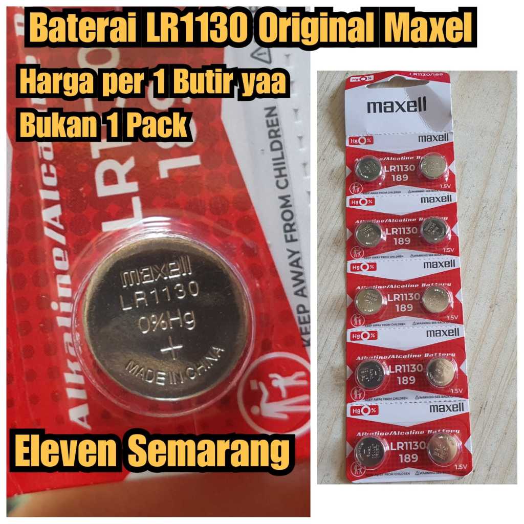 Batre jam tangan LR1130 asli maxel LR 1130 Ori maksel 1 butir Baterai LR1130 Original Maxell baterai