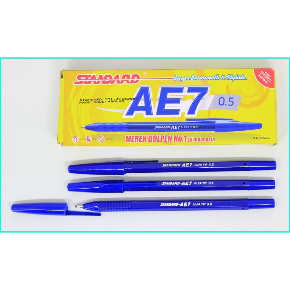 

(12 PCS / 1 PAX WARNA BIRU) Pulpen Standard AE7