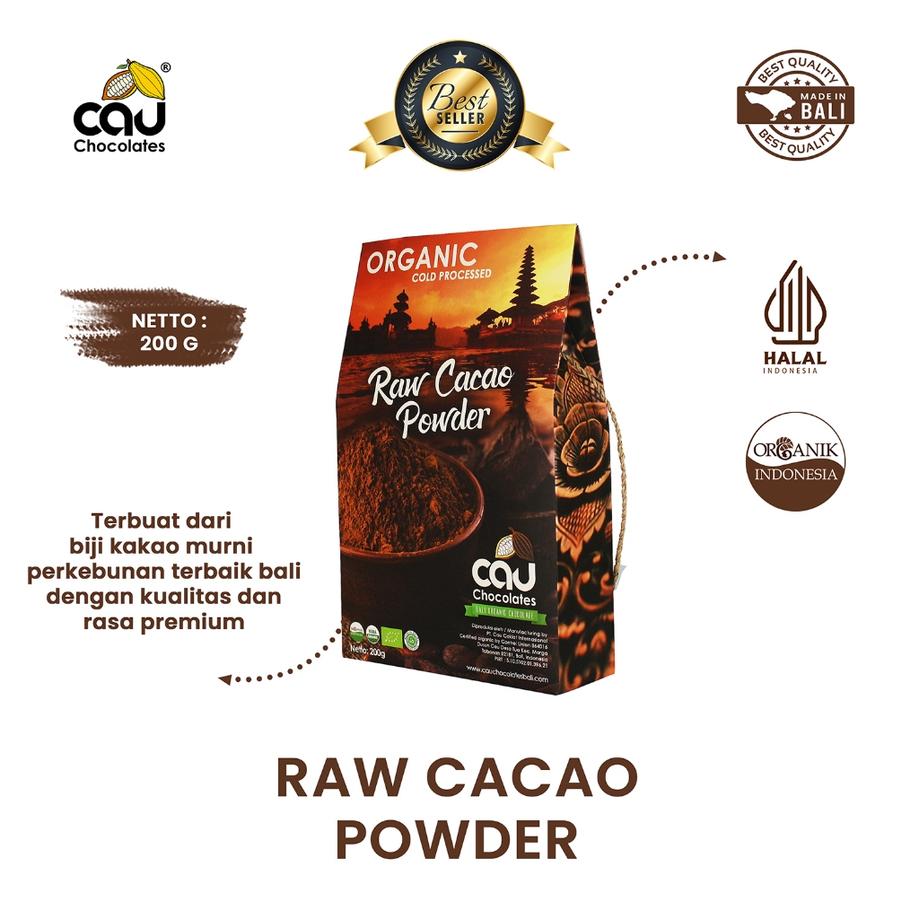 

CAU CHOCOLATES - Raw Cocoa Powder Organic / Bubuk Coklat Organik - 200 gr