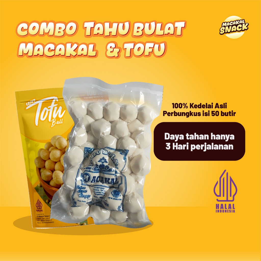 

Macakal - Paket COMBO Tahu Bulat & Tofu Crispy l Lebih Praktis dan Ekonomis