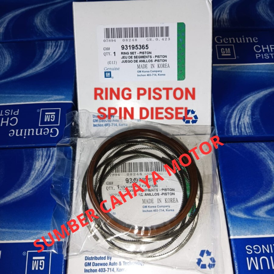 ring piston seher chevrolet spin diesel size STD standar 1set OEM