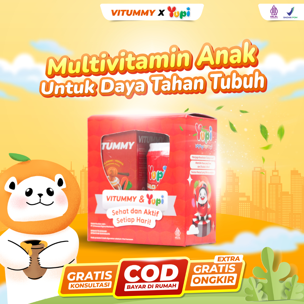 Vitummy X YUPI - Paket Bundling 1 Botol Vitummy & 1 Botol Yupi untuk Penambah Nafsu Makan Tinggi Kal