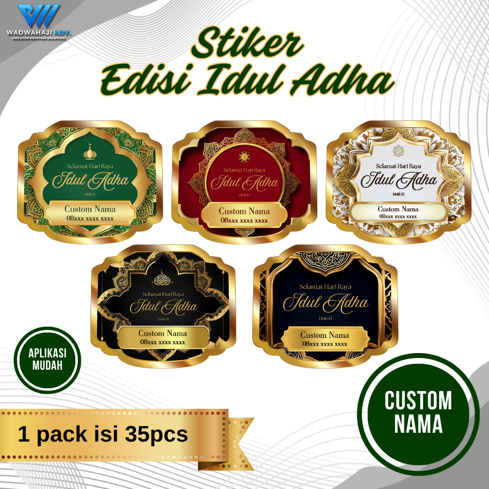 

Stike Custom label Lebaran Idull Adha | Stiker lebaran Haji | Stiker Umrah | Stiker wadwahaji