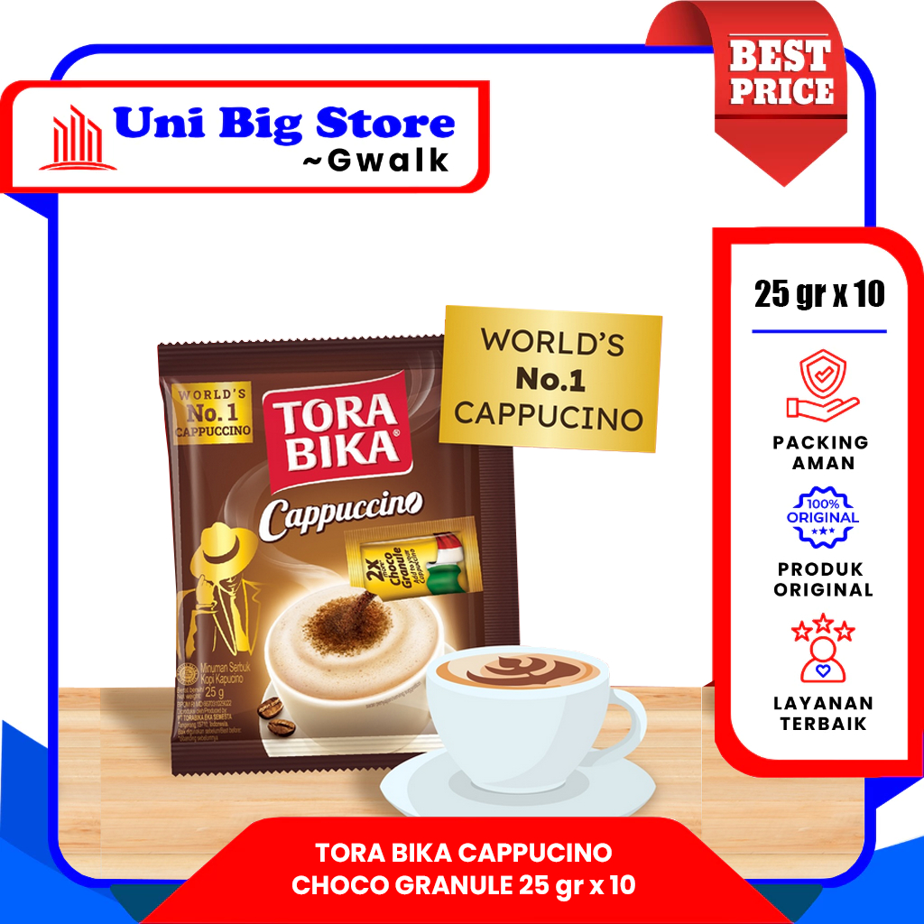

TORA BIKA TORABIKA CAPPUCINO CHOCO GRANULE KOPI RENTENG - (25 gr x 10 pcs)