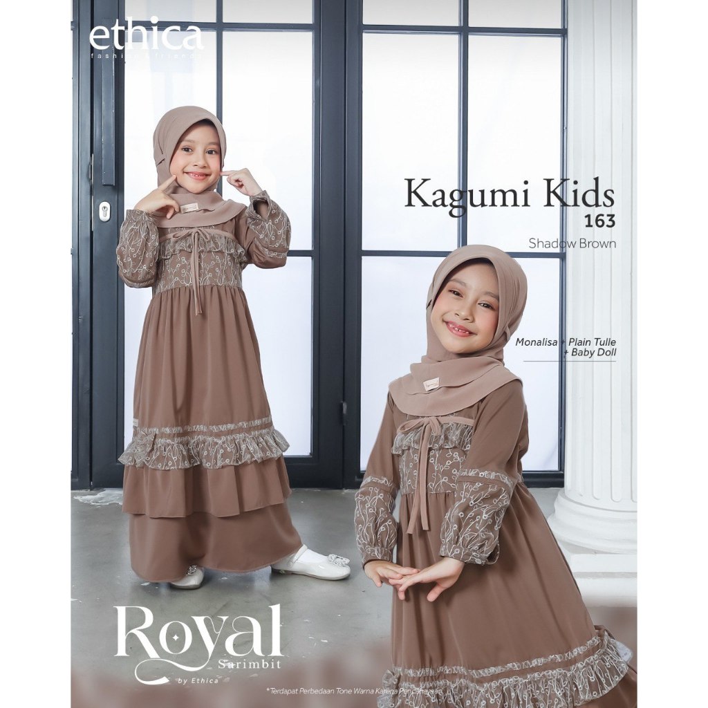 Ethica Kagumi Kids 163 Shadow Brown Gamis Anak