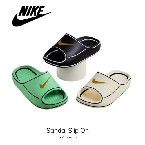 Nike Sandal Anak Cewek Anti Slip Sendal Cowok Polos Sandal Original Sepatu Impor-Size 24-35 Usia 2-1