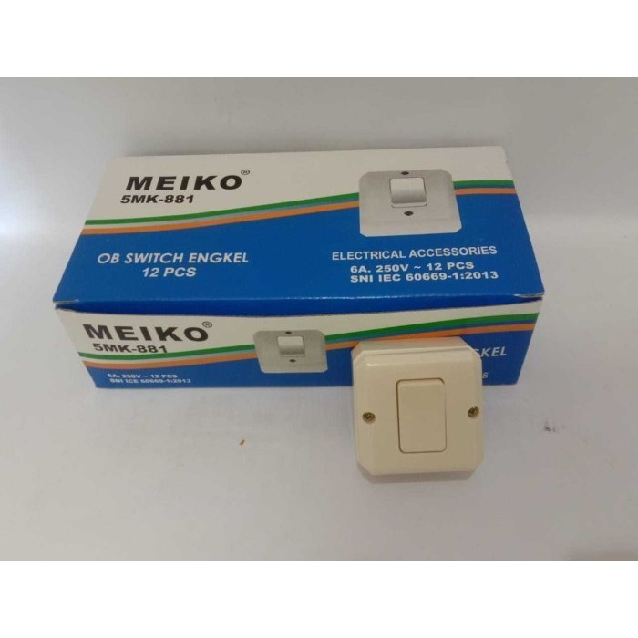 SAKLAR & STOP KONTAK LISTRIK MEIKO OB TAHU / ENGKEL SERI SINGLE DOUBLE
