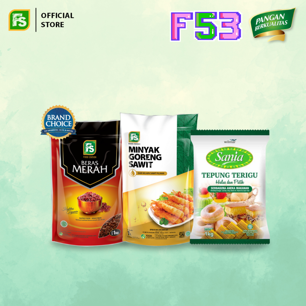 

HUT-FS-53- FS Beras Merah 1kg + FS Minyak Super 1L + Sania Tepung Terigu 1kg