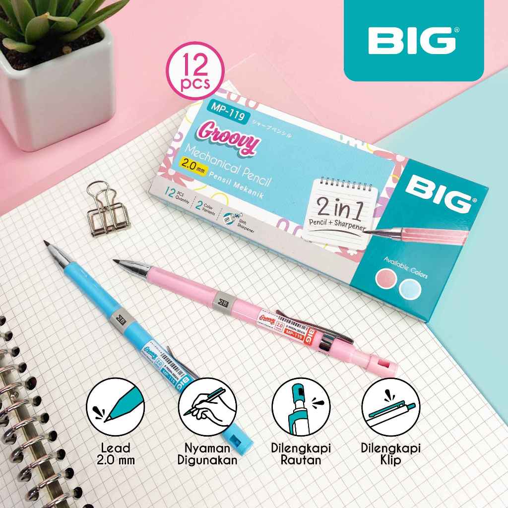 

NEW PRODUCT 12 PCS BIG PENSIL MEKANIK MECHANICAL PENCIL 2.0 MP-119 TEBAL NYAMAN DIGUNAKAN UNTUK