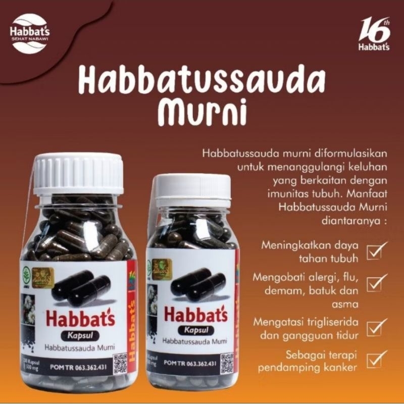 Habbatussauda Murni 100 kapsul . Habbats Internasional . Habbats Sauda