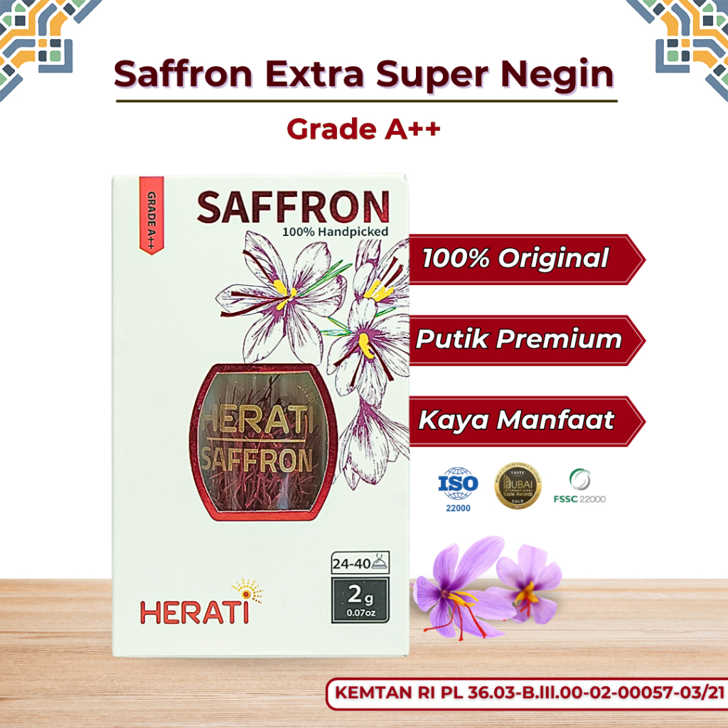 

Saffron Premium Extra Super Negin Lumina - Herati Bunga Safron Grade A++ Asli Original