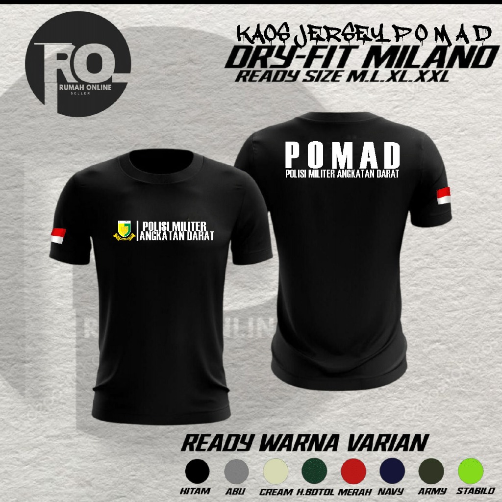 Kaos Jersey Olahraga POMAD Terbaru /kaos Polisi militer Angkatan Darat terbaru