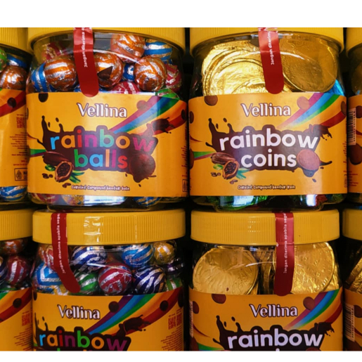 

Vellina Rainbow Bola Dan Koin Cokelat 75 Pcs 300gram