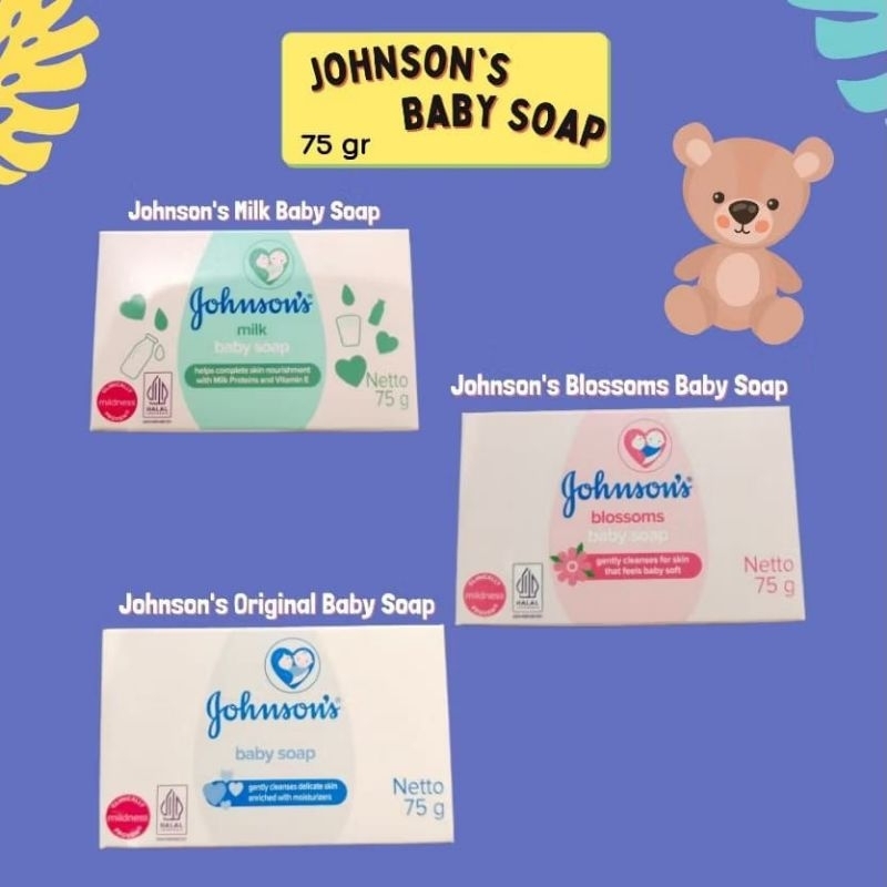 3 pcs sabun batang Johnson's sabun mandi bayi