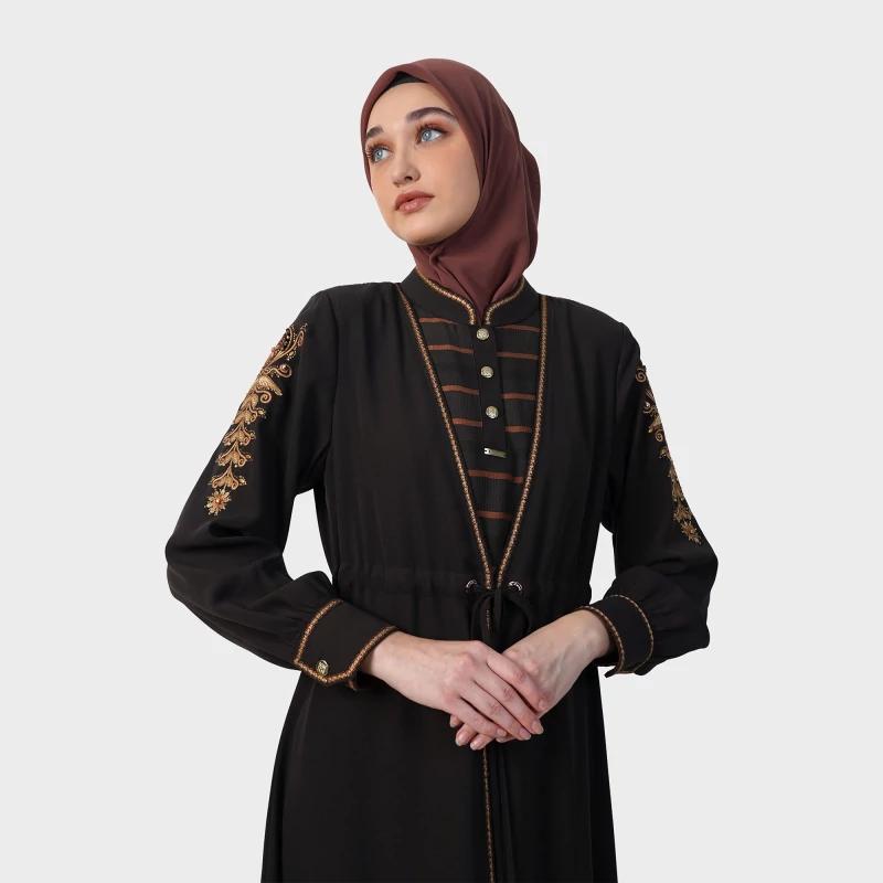 Hikmat A9624 Abaya Warna Black