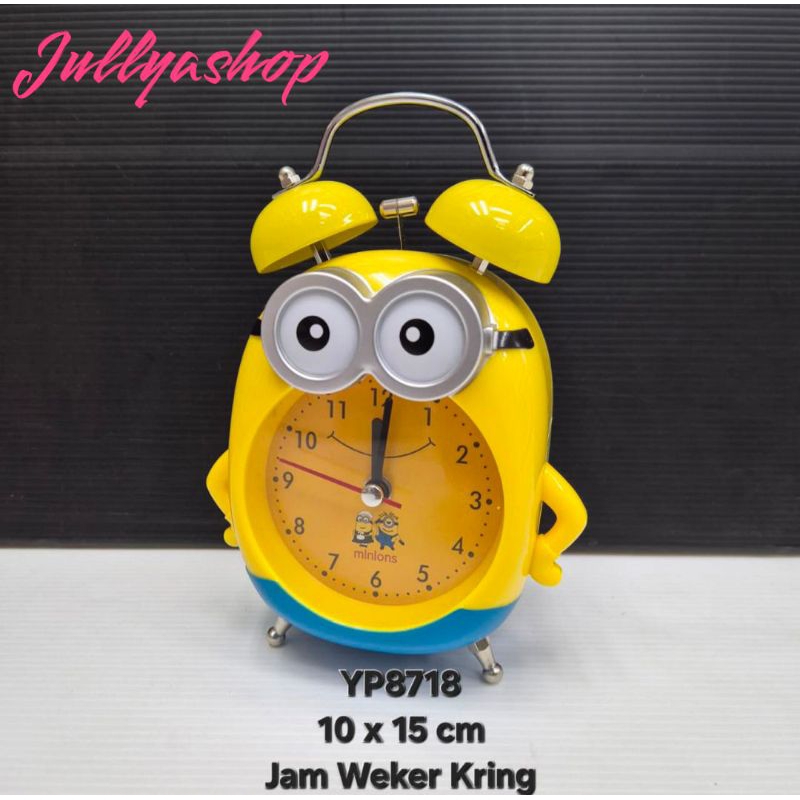 Jam weker jam karaktet minion jam beker minion hiasan jam alarm bunyi kring