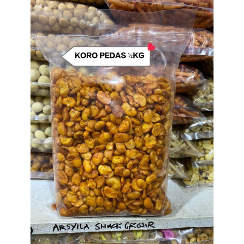 

Snack Kiloan Koro kupas Jaipong Balado Pedas /500gr