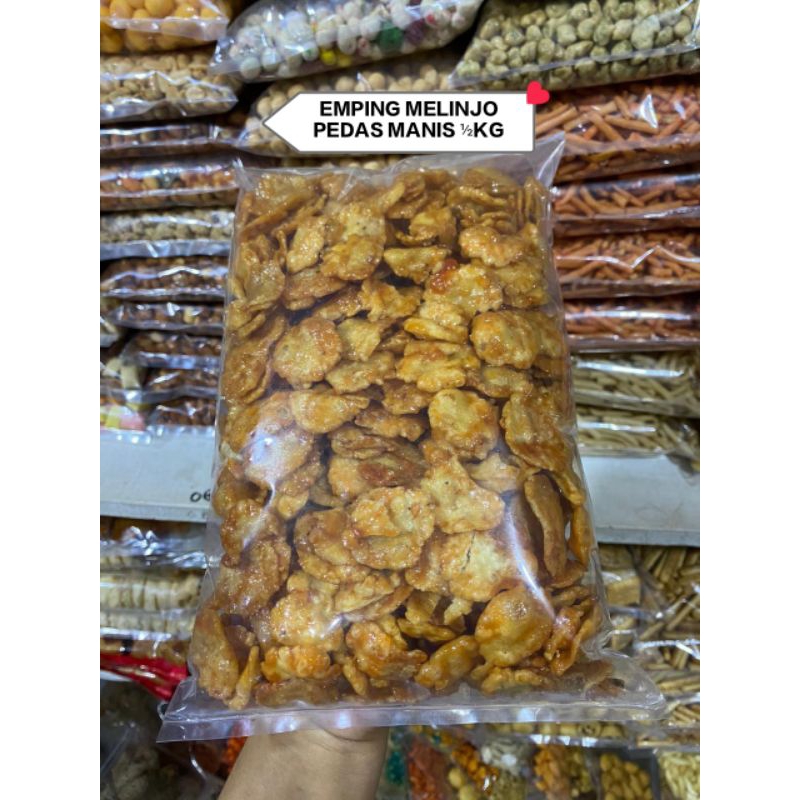 

Snack Kiloan Emping melinjo Pedas Manis /½kg 500gr