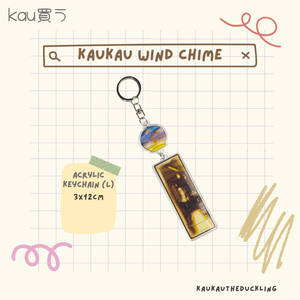 Keychain Kaukau Wind Chime - Gantungan Kunci Lucu