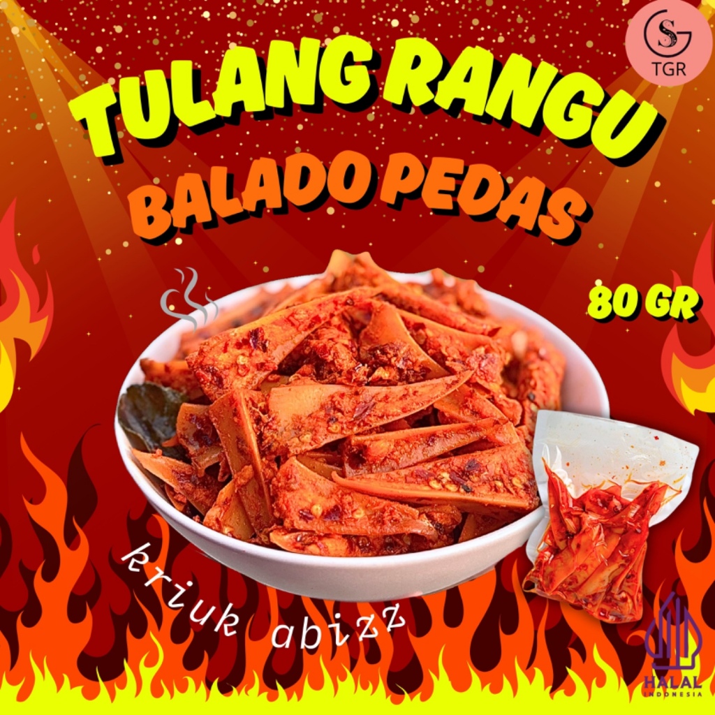 

1 PACK RANGU KRIUK BALADO PEDAS GURIH NIKMAT 80GR TEKSTUR KRIUKK KREZZZ