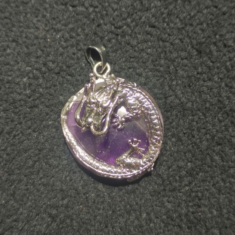 liontin batu akik amethys / kecubung 100% garansi natural asli alam