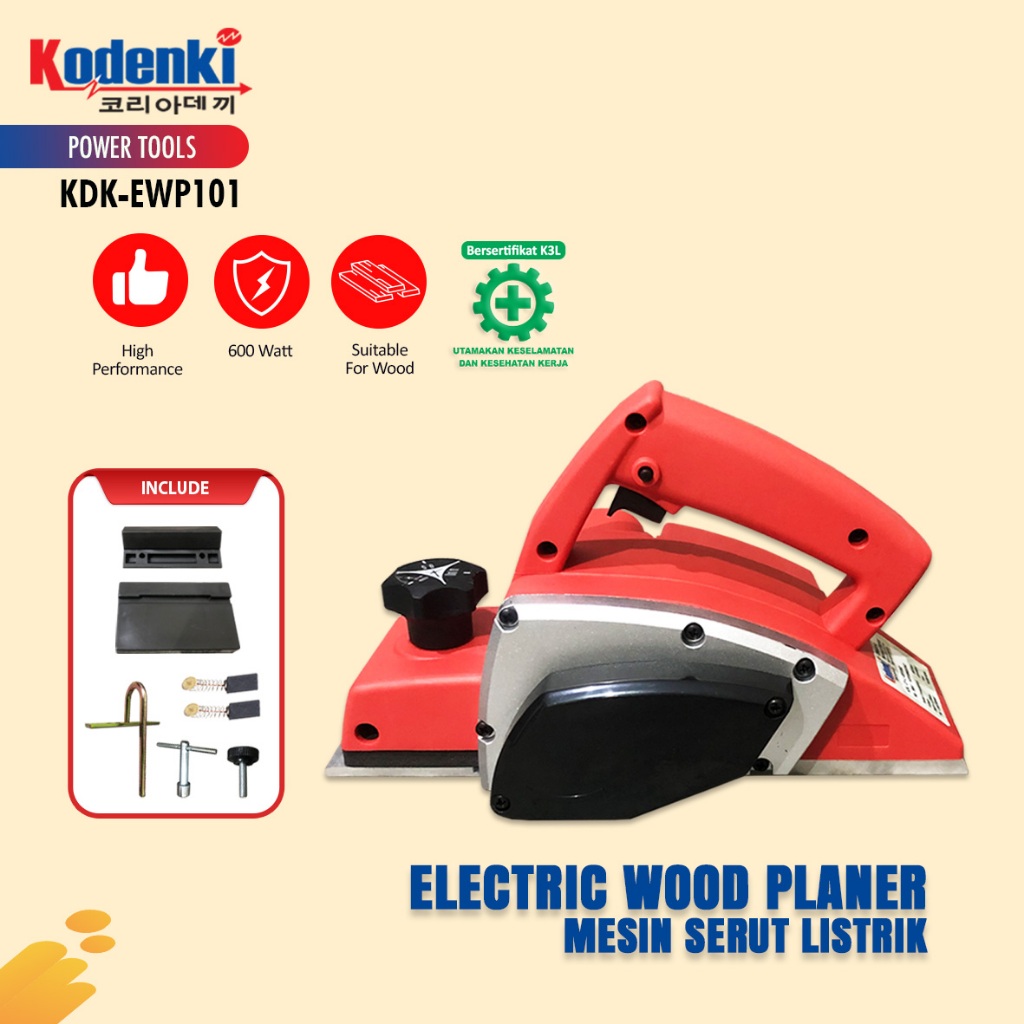 KODENKI Mesin Serut Ketam Planner Listrik Electric Planner Mesin Serut Kayu Alat Planer Pasah Sugu K