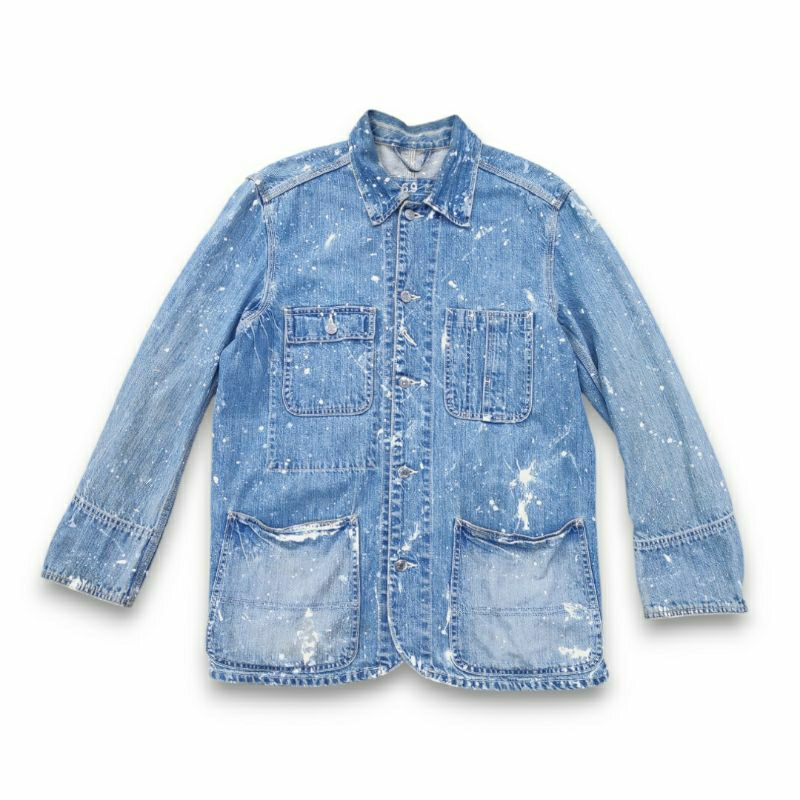Custom Paint GAP Chore Denim Jacket Jeans non Selvedge