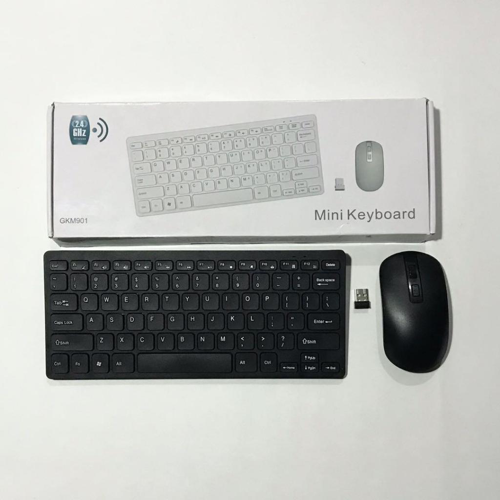 GKM901 MINI KEYBOARD WIRELESS + MOUSE WIRELESS TERMURAH COMBO SET