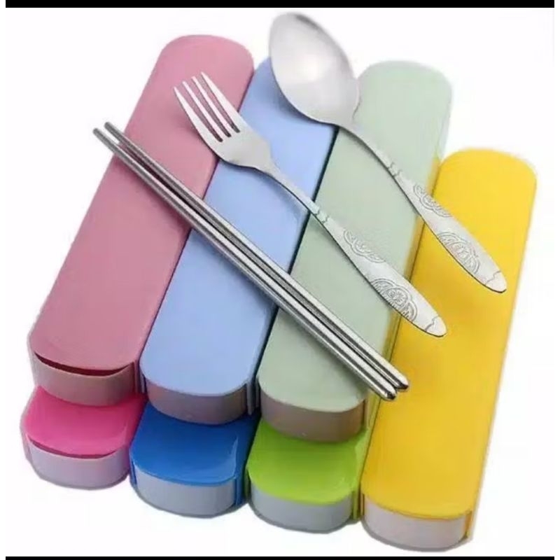 SET SENDOK MAKAN ANAK STAINLESS STEEL (sendok, garpu, sumpit)