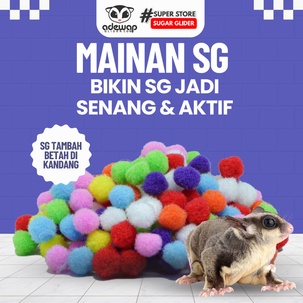 ADEWAP GLIDER Pom Pom Mainan Sugar Glider